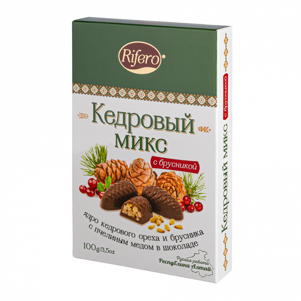  Риф и ко Конфеты "Кедровый микс БРУСНИКА" 100г    в Пугачёве