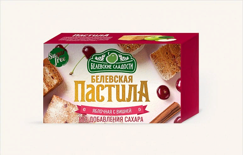  Пастила  200г диетическая С ВИШНЕЙ, НОВЫЙ ФОРМАТ (4 шт по 50гр)    в Пугачёве